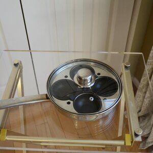 Crate & Barrel 4-Cup Stainless Steel Egg Poacher Set